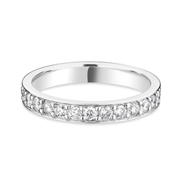 3mm Half Grain Set Brilliant Cut Diamond Platinum Wedding Ring