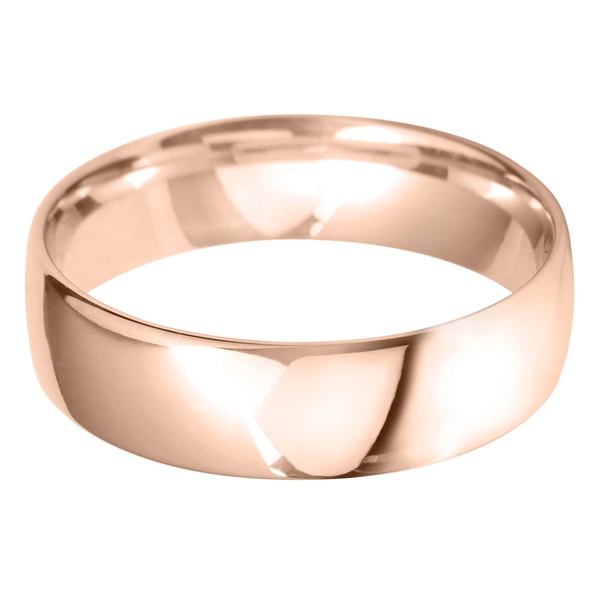 6mm Light Court 18ct Rose Gold Wedding Ring
